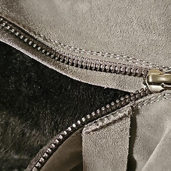 Bearpaw chunk heel suede boot gray zip side womans 9 new with tag - Picture 9 of 11